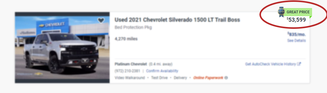 autotrader pricing