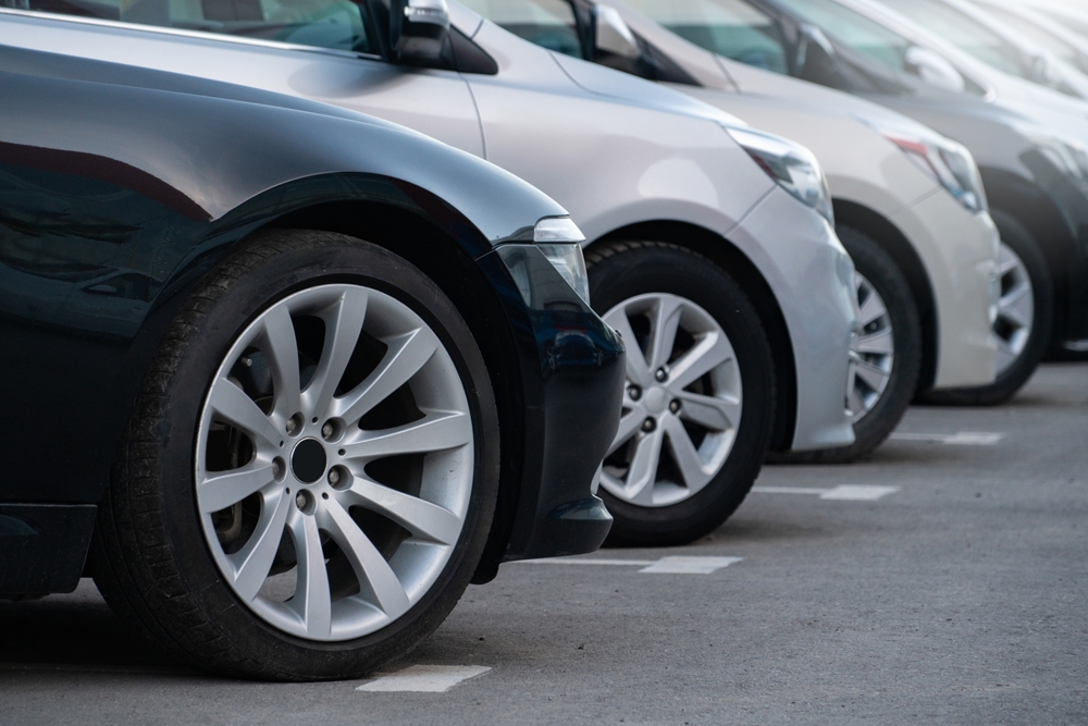cars lined up for photography