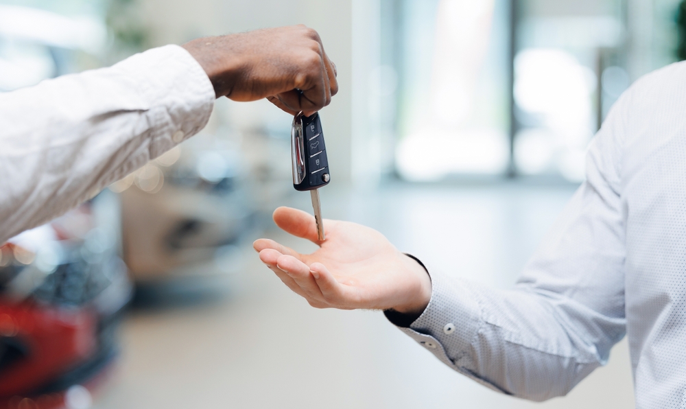 dealership selling a car