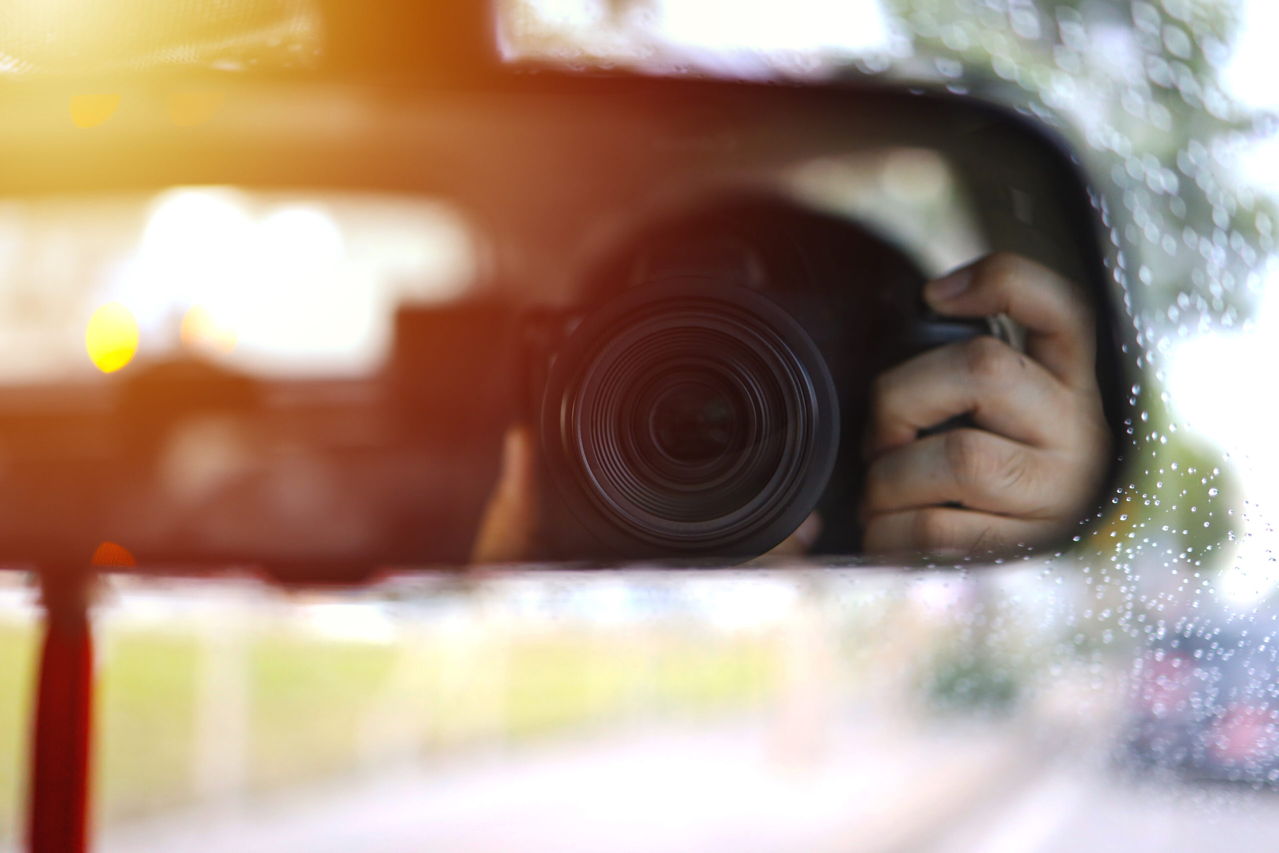 Camera in a rear view mirror
